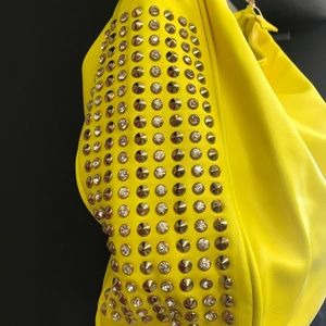 Neon Yellow Studded Purse